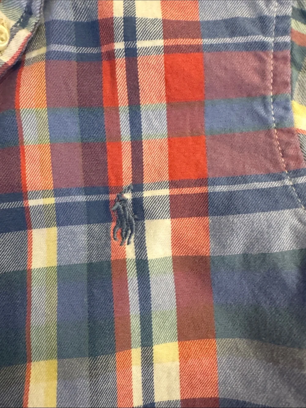 Ralph Lauren Boys Plaid Button-Down Shirt - Red & Blue